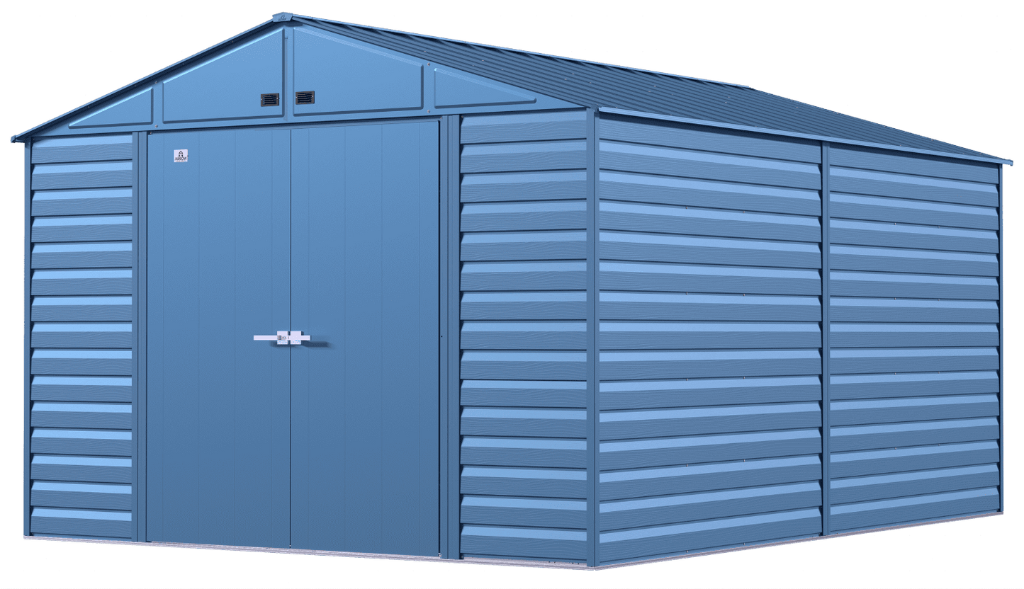 Arrow Select Steel Storage Shed, 10x14, Blue Grey
