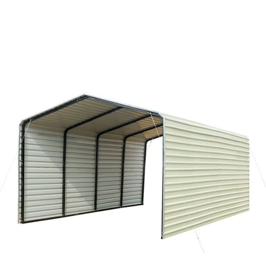 CP1220F 12' x 20' All-Steel Carport with Enclosed Sides
