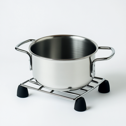 Zaldy Telescopic Trivet - Expandable Stainless Steel Pot Stand for Large Roasting Pans - Heat Resistant Heavy Duty Kitchen Cooling Rack - Modern Silver/Black